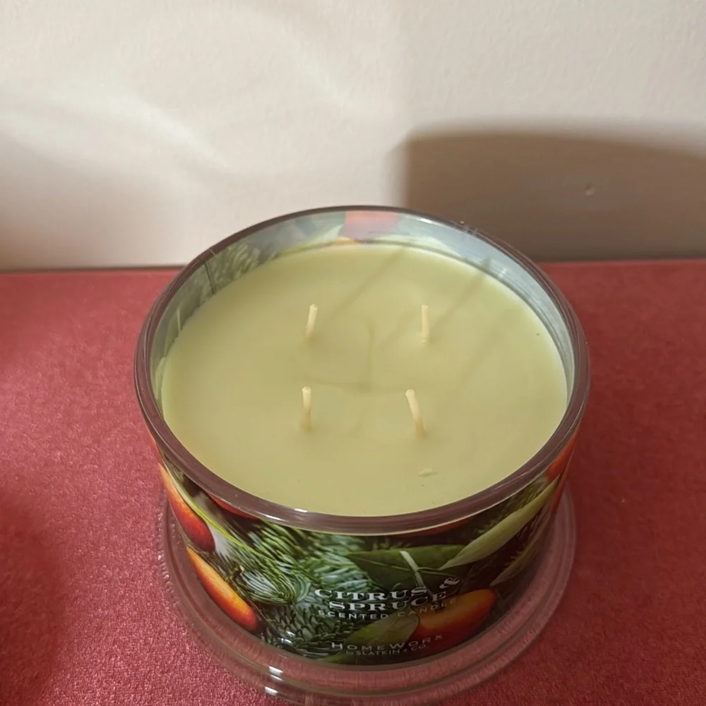 HomeWorx by Slatkin Citrus & Spruce 18oz 4 Wick Candle | NWT‎